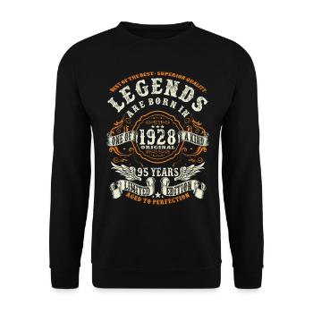 legends are born in 1928 - 95 years old - Unisex Sweatshirt - black - Front - Alina (178cm) & Michal (187cm)