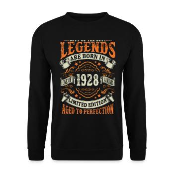 les légendes sont nées en 1928 - Sweat-shirt Unisexe - noir - Devant - Alina (178cm) & Michal (187cm)