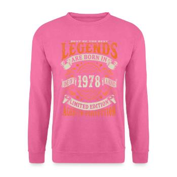 Legenden wurden 1978 geboren - Unisex Pullover - Pink - Vorne