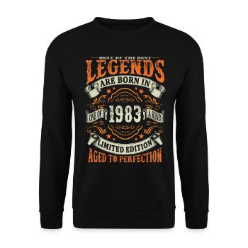 legends were born in 1983 - Unisex Sweatshirt - black - Front - Alina (178cm) & Michal (187cm)