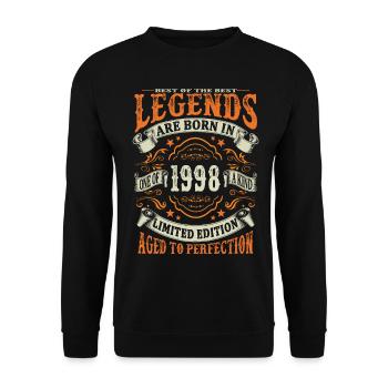 les légendes sont nées en 1998 - Sweat-shirt Unisexe - noir - Devant - Alina (178cm) & Michal (187cm)