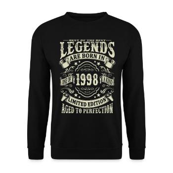 Legenden geboren 1998 - Unisex Pullover - Schwarz - Vorne - Alina (178cm) & Michal (187cm)