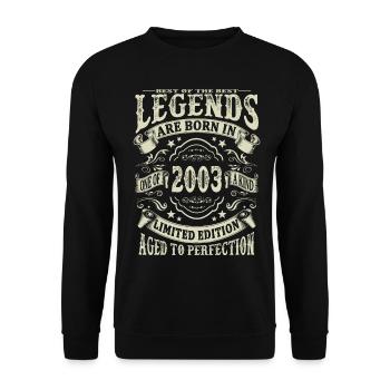 Legenden geboren 2003 - Unisex Pullover - Schwarz - Vorne - Alina (178cm) & Michal (187cm)