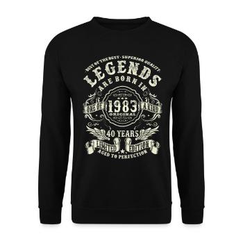 legends born in 1983 - 40 years old - Unisex Sweatshirt - black - Front - Alina (178cm) & Michal (187cm)