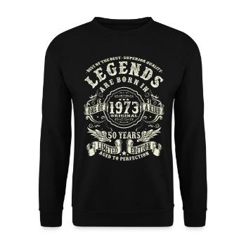 legends born in 1973 - 50 years old - Unisex Sweatshirt - black - Front - Alina (178cm) & Michal (187cm)