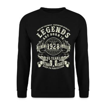 legends born in 1928 - 95 years old - Unisex Sweatshirt - black - Front - Alina (178cm) & Michal (187cm)