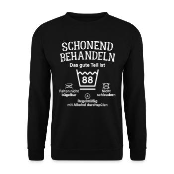 88. Geburtstag Schonend Behandeln 88 Teil Ist 88 - Unisex Pullover - Schwarz - Vorne - Alina (178cm) & Michal (187cm)