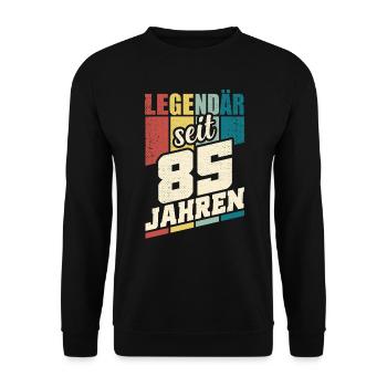 85. Geburtstag Legendär Seit 85 Jahren Legende 85 - Unisex Pullover - Schwarz - Vorne - Alina (178cm) & Michal (187cm)