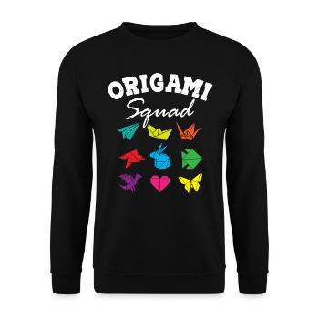 Origami Squad - Unisex Sweatshirt - black - Front - Alina (178cm) & Michal (187cm)