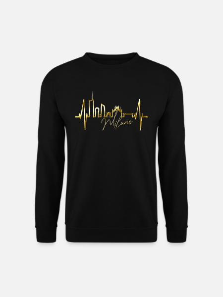 Mailand Skyline Italien Herzschlag Fan Love Milano - Unisex Pullover - Schwarz