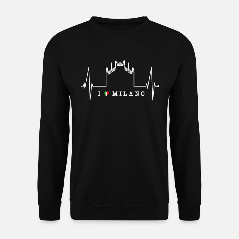 Mailand Skyline Italien Herzschlag Fan Love Milano - Unisex Pullover - Schwarz