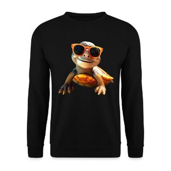 Schildkröte Reptilien Fans Liebe Süße Schildkröten - Unisex Pullover - Schwarz - Vorne - Alina (178cm) & Michal (187cm)