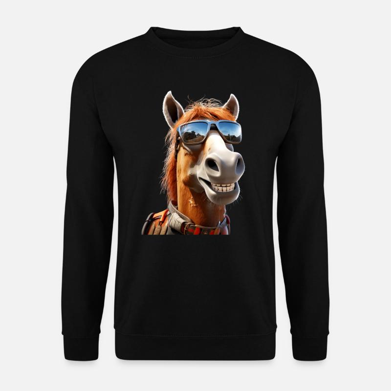 Pferd Pferdemädchen Reiterin Pony Stall Pferde - Unisex Pullover - Schwarz