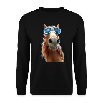 Pferd Pferdemädchen Reiterin Pony Stall Pferde - Unisex Pullover - Schwarz - Vorne - Alina (178cm) & Michal (187cm)