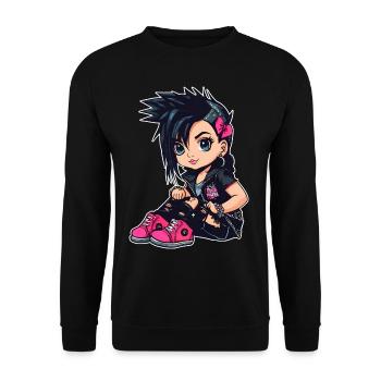 Fille punk gothique cool - Sweat-shirt Unisexe - noir - Devant - Alina (178cm) & Michal (187cm)