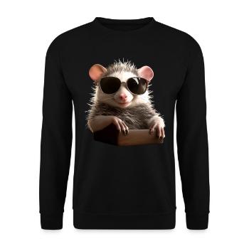 Opossum Beutelratte Didelphis Süße Opossums Possum - Unisex Pullover - Schwarz - Vorne - Alina (178cm) & Michal (187cm)