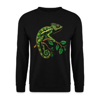 Chameleon, Lizard, Reptile, Iguana, Lizard, Chameleons - Unisex Sweatshirt - black - Front - Alina (178cm) & Michal (187cm)