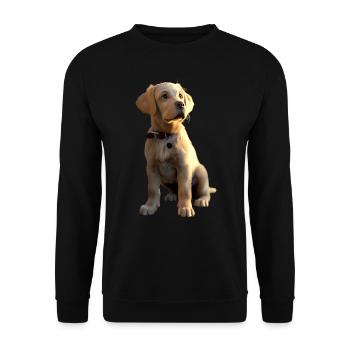 Labrador Retriever Chien Amour Jeunes Labradors Mignons - Sweat-shirt Unisexe - noir - Devant - Alina (178cm) & Michal (187cm)