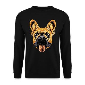 Bouledogue français motif chien bouledogues dogue allemand - Sweat-shirt Unisexe - noir - Devant - Alina (178cm) & Michal (187cm)