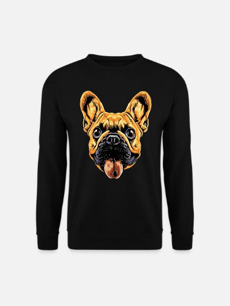 Französische Bulldogge Hund Motiv Bulldoggen Dogge - Unisex Pullover - Schwarz