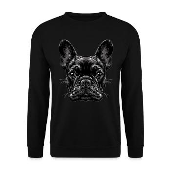 French Bulldog Dog Motif Bulldogs Great Dane - Unisex Sweatshirt - black - Front - Alina (178cm) & Michal (187cm)