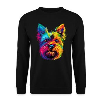 Yorkshire Terrier Bright Colors Popart Dogs Yorkie - Unisex Sweatshirt - black - Front - Alina (178cm) & Michal (187cm)
