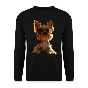 Yorkshire Terrier Dog Lover Cute Yorkie - Unisex Sweatshirt - black - Front - Alina (178cm) & Michal (187cm)