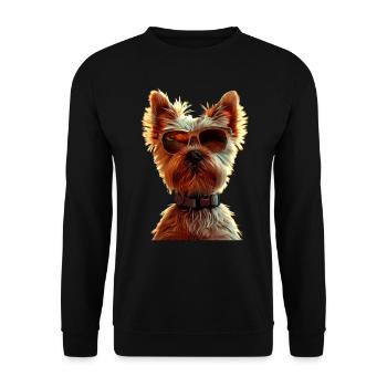 Yorkshire Terrier Dog Lover Cute Yorkie - Unisex Sweatshirt - black - Front - Alina (178cm) & Michal (187cm)