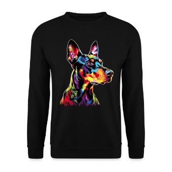 Doberman Dog Bright Colors Pop Art Dobermans - Unisex Sweatshirt - black - Front - Alina (178cm) & Michal (187cm)