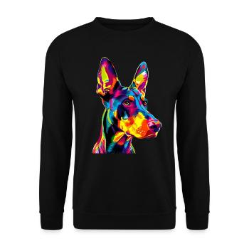 Doberman Dog Bright Colors Pop Art Dobermans - Unisex Sweatshirt - black - Front - Alina (178cm) & Michal (187cm)