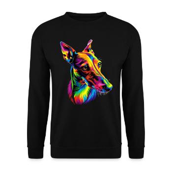 Lévrier Chiens Couleurs Colorées Pop Art Chien Lévrier - Sweat-shirt Unisexe - noir - Devant - Alina (178cm) & Michal (187cm)