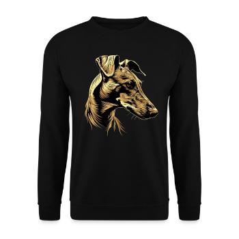 Greyhound Dog Lover Hunting Dog Love Greyhound - Unisex Sweatshirt - black - Front - Alina (178cm) & Michal (187cm)