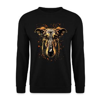 Greyhound Dog Lover Hunting Dog Love Greyhound - Unisex Sweatshirt - black - Front - Alina (178cm) & Michal (187cm)
