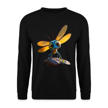 Libelle Dragonfly Bunte Flügel Süße Libellen - Unisex Pullover - Schwarz - Vorne - Alina (178cm) & Michal (187cm)