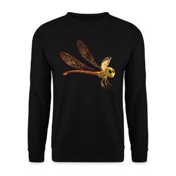 Libelle Dragonfly Bunte Flügel Süße Libellen - Unisex Pullover - Schwarz - Vorne - Alina (178cm) & Michal (187cm)
