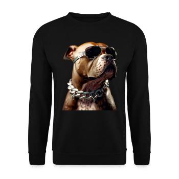 Pitbull Bulldog Pittie American Pitbull Terrier - Sweat-shirt Unisexe - noir - Devant - Alina (178cm) & Michal (187cm)