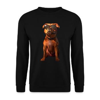 Pitbull Bulldog Pittie American Pitbull Terrier - Sweat-shirt Unisexe - noir - Devant - Alina (178cm) & Michal (187cm)