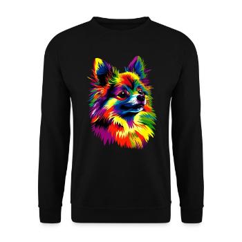 Pomeranian Pomeranian Pomeranian Pom Spitz Dog - Unisex Sweatshirt - black - Front - Alina (178cm) & Michal (187cm)