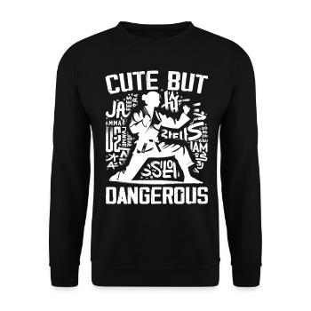 Süßes Karate Taekwondo Lustiges Karate Mädchen - Unisex Pullover - Schwarz - Vorne - Alina (178cm) & Michal (187cm)