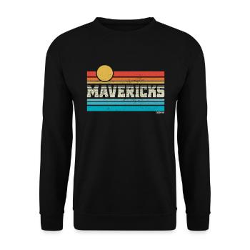 Mavericks Beach Californie Retro Surf Trip Surfeur - Sweat-shirt Unisexe - noir - Devant - Alina (178cm) & Michal (187cm)