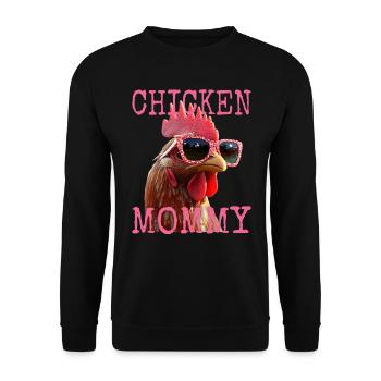 Chicken Mommy Chicken Mom Farmer's Wife Mother's Day Chickens - Unisex Sweatshirt - black - Front - Alina (178cm) & Michal (187cm)