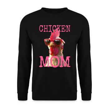 Chicken Mom Chicken Mom Farmer's Wife Mother's Day Chickens - Unisex Sweatshirt - black - Front - Alina (178cm) & Michal (187cm)