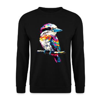 Kookaburra Hunter lit Hans Sweet Bird en riant - Sweat-shirt Unisexe - noir - Devant - Alina (178cm) & Michal (187cm)