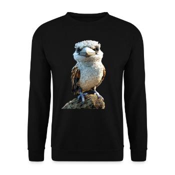 Kookaburra Hunter lit Hans Sweet Bird en riant - Sweat-shirt Unisexe - noir - Devant - Alina (178cm) & Michal (187cm)
