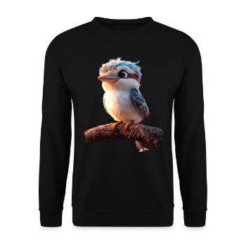 Kookaburra Hunter lit Hans Sweet Bird en riant - Sweat-shirt Unisexe - noir - Devant - Alina (178cm) & Michal (187cm)