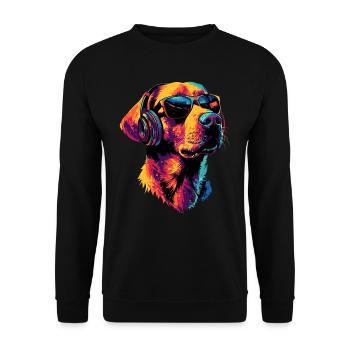 Labrador Retriever Chien Amour Jeunes Labradors mignons - Sweat-shirt Unisexe - noir - Devant - Alina (178cm) & Michal (187cm)