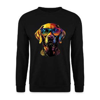 Labrador Retriever Chien Amour Jeunes Labradors mignons - Sweat-shirt Unisexe - noir - Devant - Alina (178cm) & Michal (187cm)