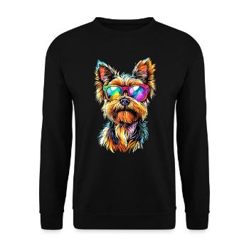 Yorkshire Terrier Dog Lover Cute Yorkie - Unisex Sweatshirt - black - Front - Alina (178cm) & Michal (187cm)