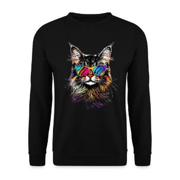 Cat Norwegian Forest Cat Norwegian Forest Cats - Unisex Sweatshirt - black - Front - Alina (178cm) & Michal (187cm)