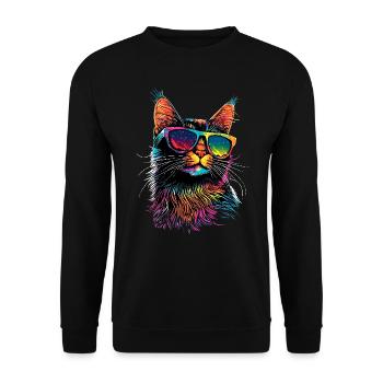 Savannah Cat Cat Mom Cute Serval Leopard Cats - Unisex Sweatshirt - black - Front - Alina (178cm) & Michal (187cm)